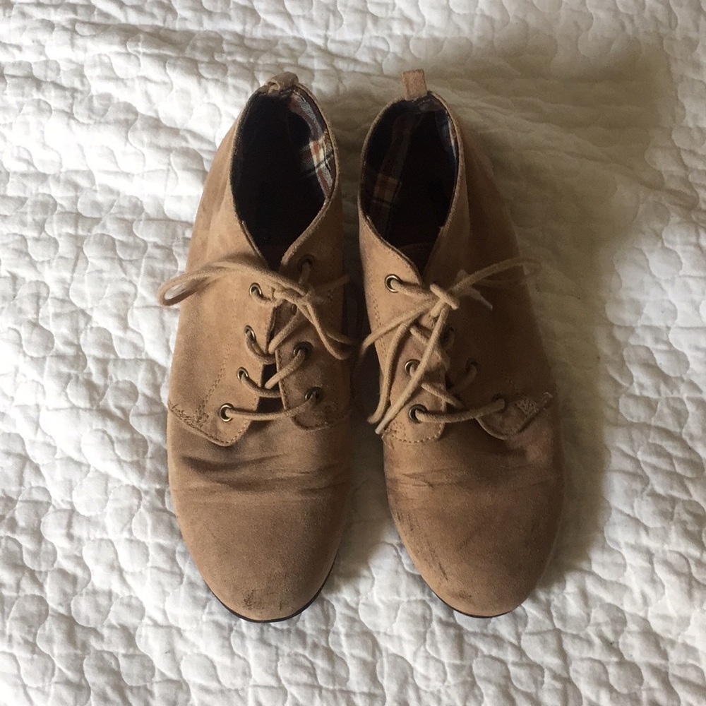 Navy Suede Booties Sz 6.5